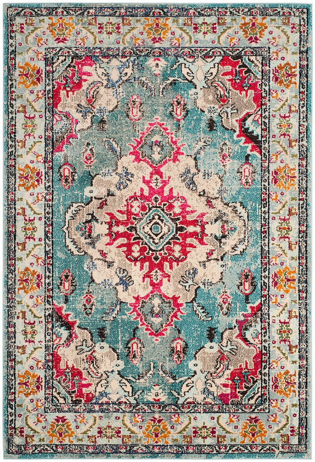 Safavieh Monaco Mnc243J Light Blue/Fuchsia Rug.