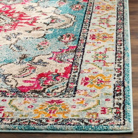 Safavieh Monaco Mnc243J Light Blue/Fuchsia Rug.