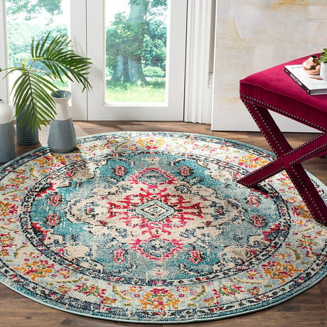 Safavieh Monaco Mnc243J Light Blue/Fuchsia Rug.