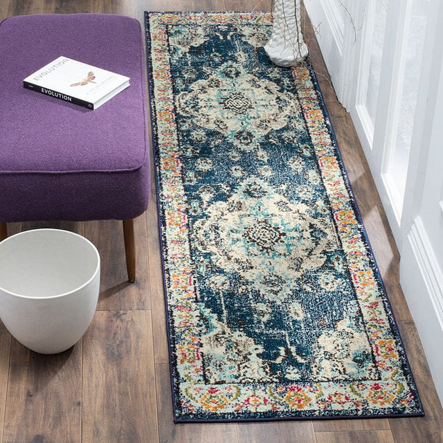Safavieh Monaco Mnc243N Navy/Light Blue Rug.