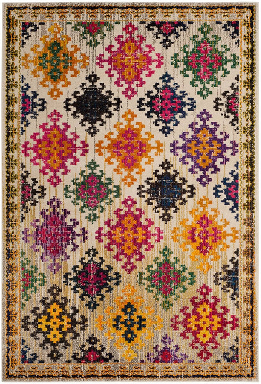 Safavieh Monaco Mnc244A Ivory / Multi Southwestern Area Rug