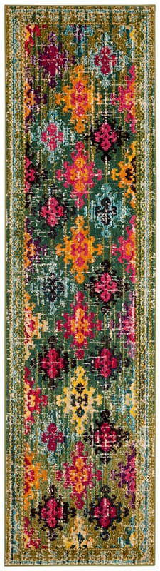 Safavieh Monaco Mnc244G Green / Multi Southwestern Area Rug