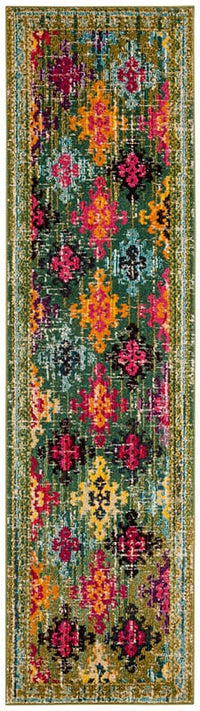 Safavieh Monaco Mnc244G Green / Multi Southwestern Area Rug