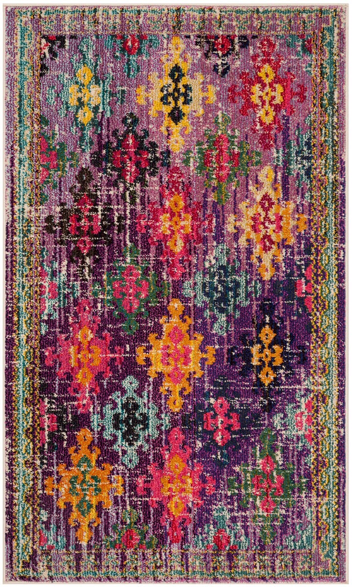 Safavieh Monaco Mnc244P Purple / Multi Southwestern Area Rug