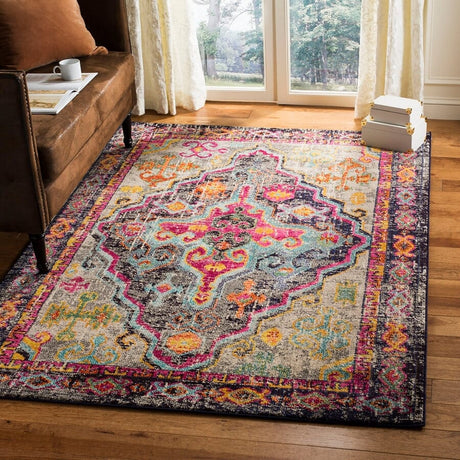 Safavieh Monaco Mnc247R Grey / Fuchsia Rugs.