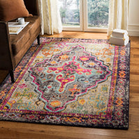 Safavieh Monaco Mnc247R Grey / Fuchsia Area Rug