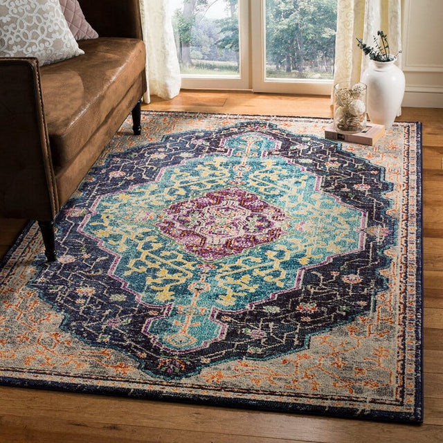 Safavieh Monaco Mnc249Z Black / Blue Rugs.