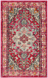 Safavieh Monaco Mnc250J Fuchsia / Light Blue Area Rug