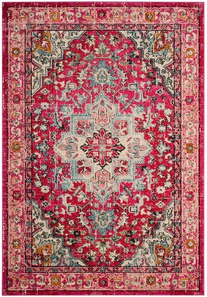 Safavieh Monaco Mnc250J Fuchsia / Light Blue Area Rug