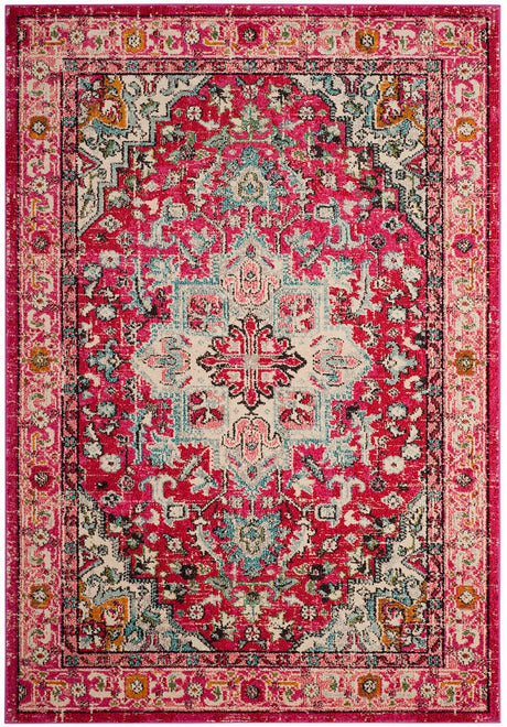 Safavieh Monaco Mnc250J Fuchsia / Light Blue Rugs.