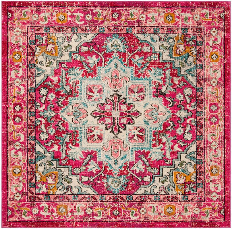 Safavieh Monaco Mnc250J Fuchsia / Light Blue Area Rug