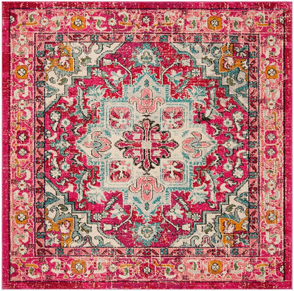 Safavieh Monaco Mnc250J Fuchsia / Light Blue Area Rug