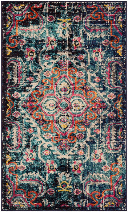 Safavieh Monaco Mnc252J Blue / Fuchsia Area Rug