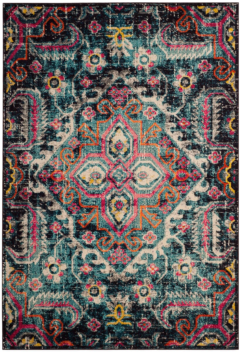 Safavieh Monaco Mnc252J Blue / Fuchsia Area Rug