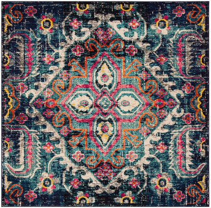 Safavieh Monaco Mnc252J Blue / Fuchsia Area Rug