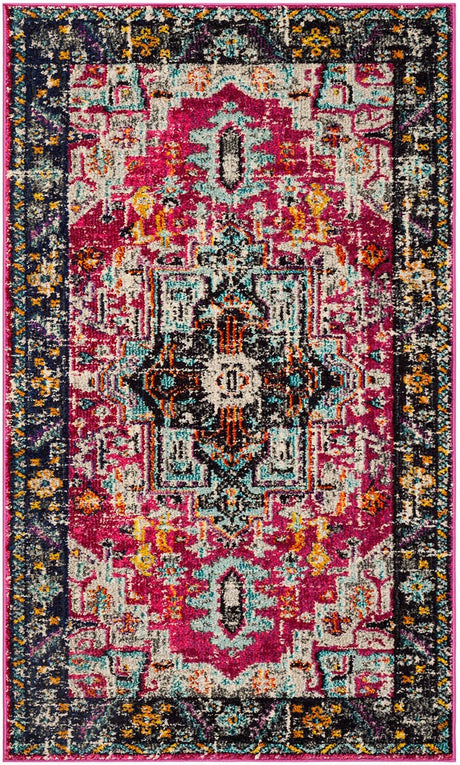 Safavieh Monaco Mnc253J Fuchsia / Grey Rugs.