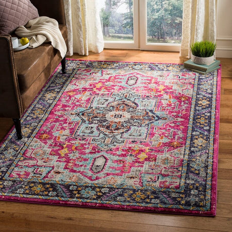 Safavieh Monaco Mnc253J Fuchsia / Grey Rugs.