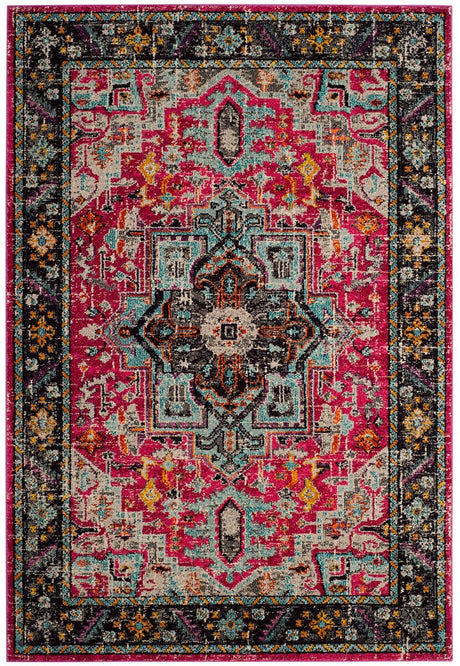 Safavieh Monaco Mnc253J Fuchsia / Grey Rugs.