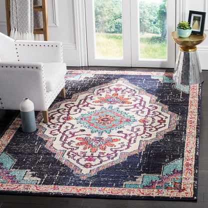 Safavieh Monaco Mnc254Z Black / Blue Area Rug