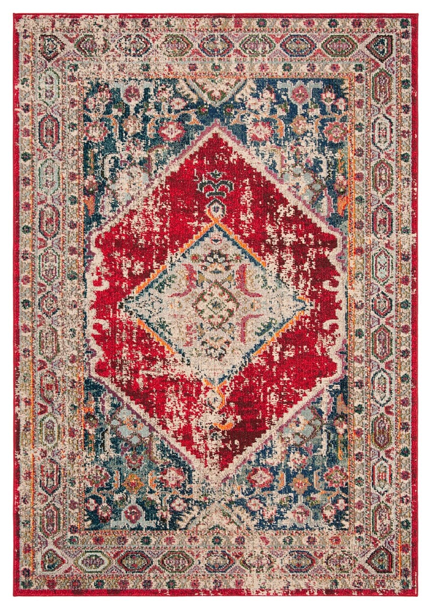 Safavieh Monaco Mnc257A Ivory / Red Area Rug