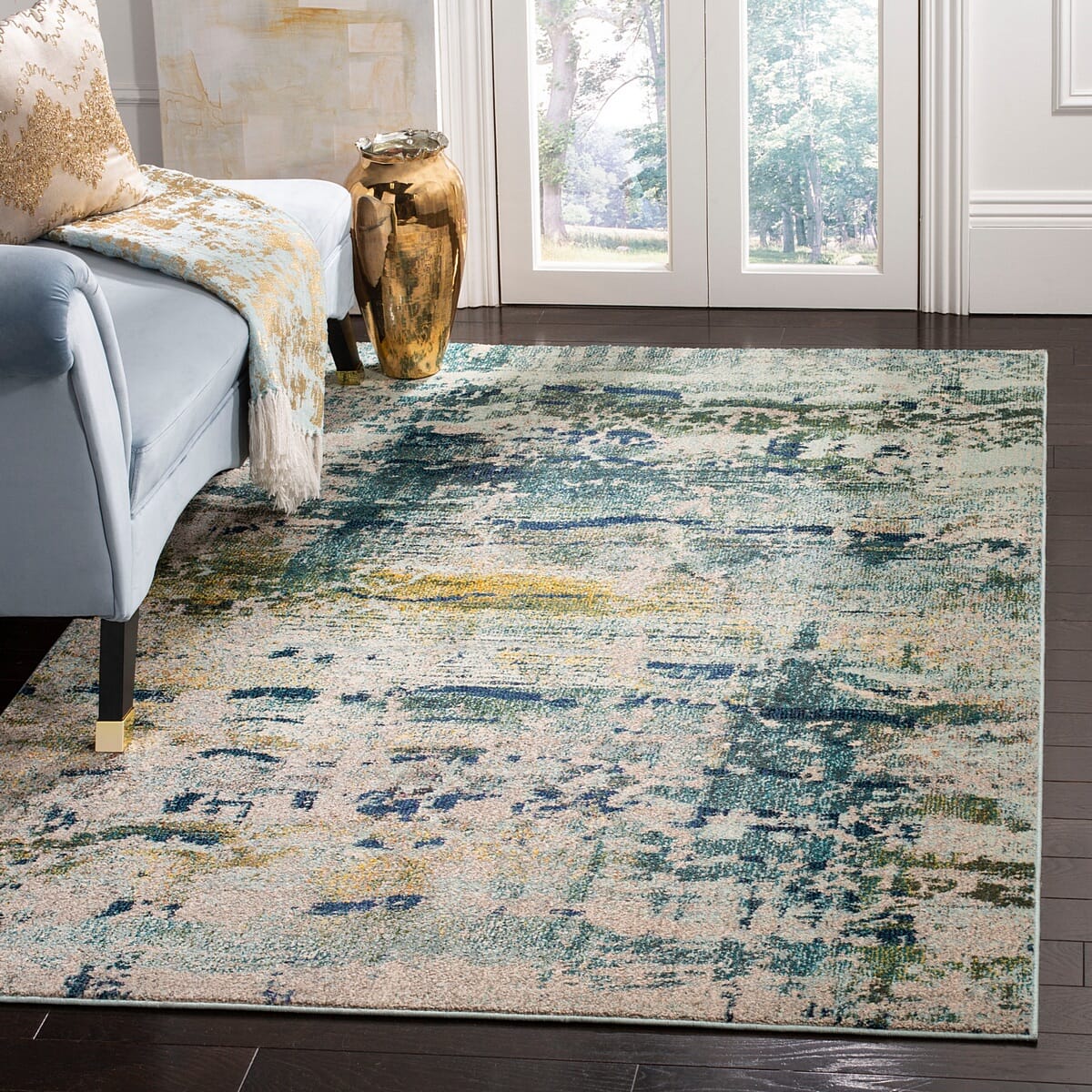 Safavieh Monaco Mnc259M Blue / Grey Area Rug