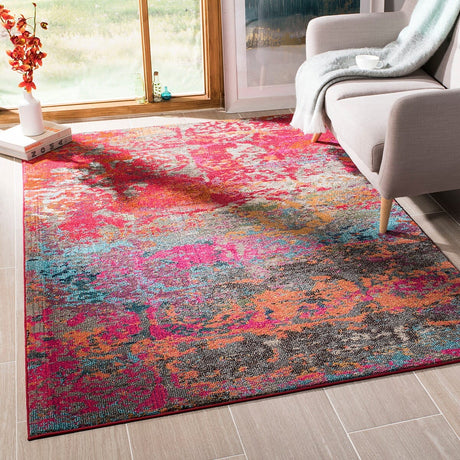 Safavieh Monaco Mnc261R Fuchsia / Blue Rugs.