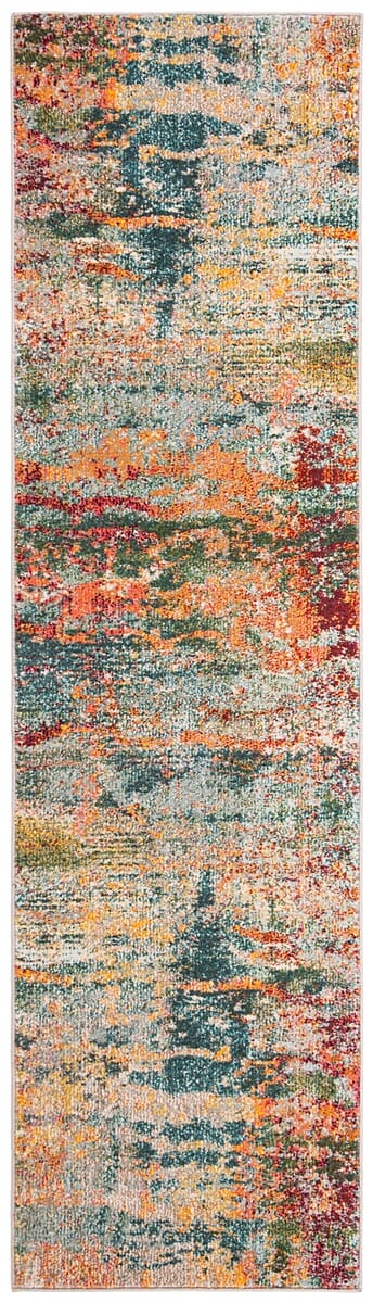 Safavieh Monaco Mnc262M Teal/Orange Rug.