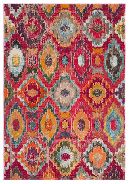 Safavieh Monaco Mnc265Q Red / Blue Bohemian Area Rug