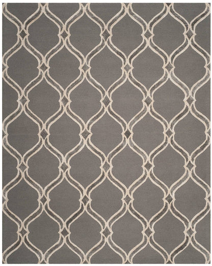 Safavieh Manchester Mnh540A Dark Grey / Ivory Geometric Area Rug