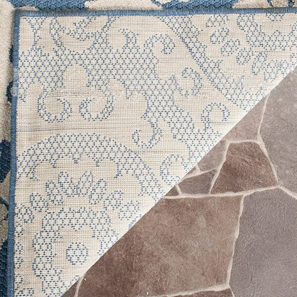 Safavieh Monroe Mnr158A Blue Damask Area Rug