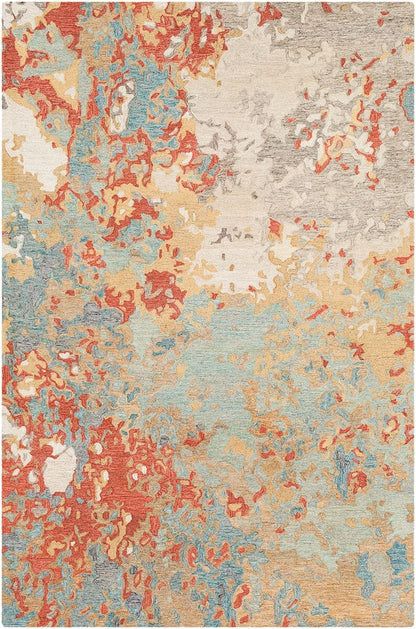 Surya Modern Nouveau Mnv-1000 Khaki, Charcoal, Taupe, Tan, Aqua Organic / Abstract Area Rug