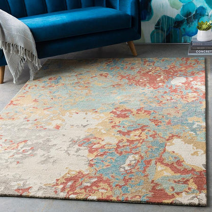 Surya Modern Nouveau Mnv-1000 Khaki, Charcoal, Taupe, Tan, Aqua Organic / Abstract Area Rug