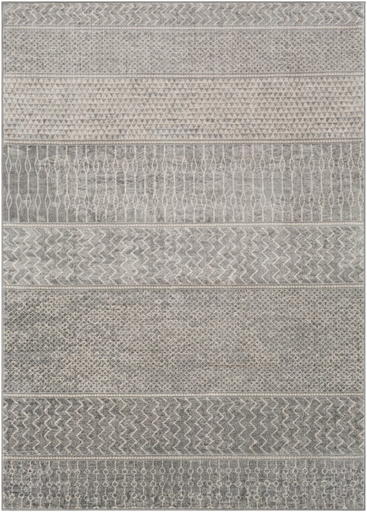 Surya Monaco Moc-2304 Silver Gray, Medium Gray, Cream Moroccan Area Rug