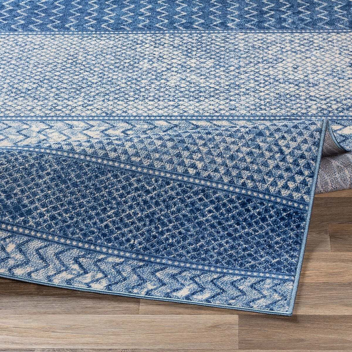 Surya Monaco Moc-2305 Bright Blue, Navy, Cream Moroccan Area Rug