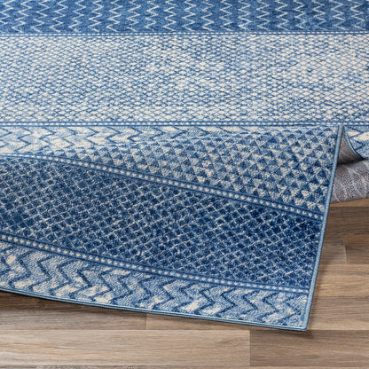 Surya Monaco Moc-2305 Bright Blue, Navy, Cream Moroccan Area Rug