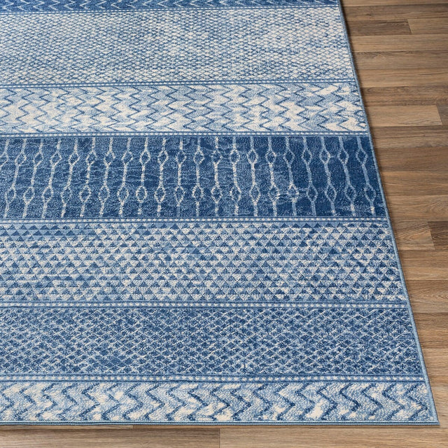 Surya Monaco Moc-2305 Bright Blue, Navy, Cream Rugs.