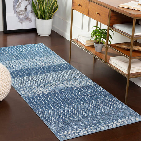 Surya Monaco Moc-2305 Bright Blue, Navy, Cream Rugs.