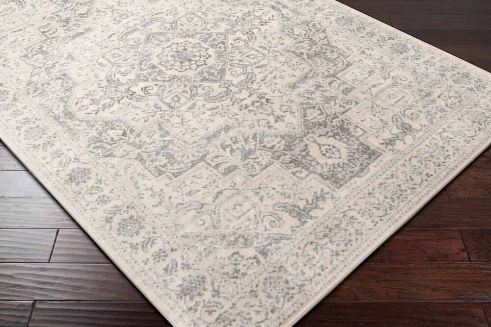 Surya Monaco Moc-2315 Silver Gray, Medium Gray, Cream Rugs.