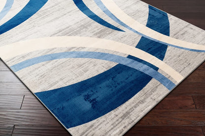 Surya Monaco Moc-2320 Navy, Bright Blue, Silver Gray Geometric Area Rug