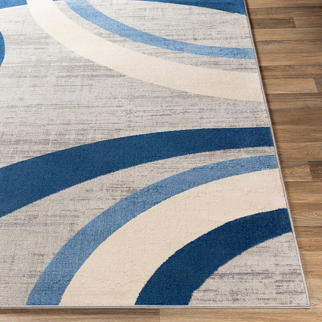 Surya Monaco Moc-2320 Navy, Bright Blue, Silver Gray Rugs.