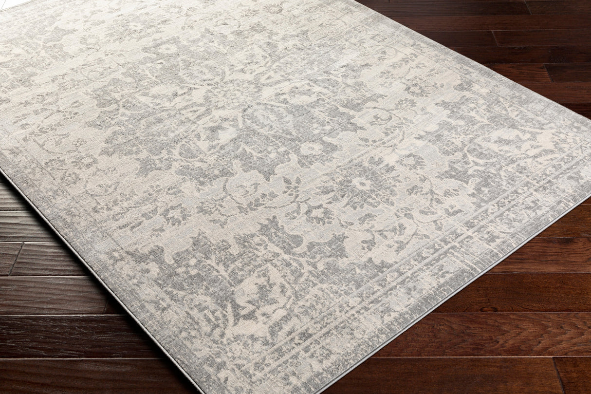 Surya Monaco Moc-2328 Silver Gray, Medium Gray, Cream Rugs.