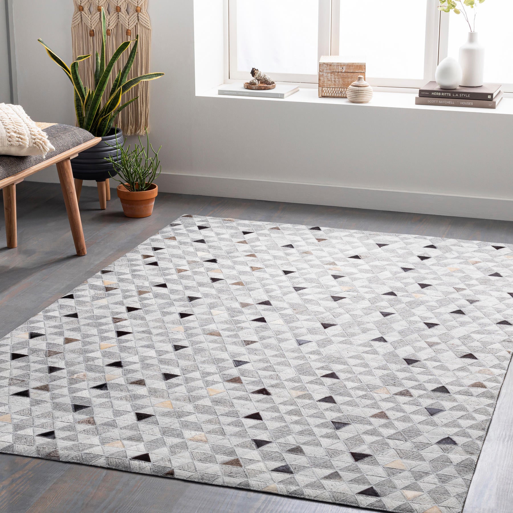 Surya Medora Mod-1025 Gray, Black, Light Gray, Medium Brown Area Rug