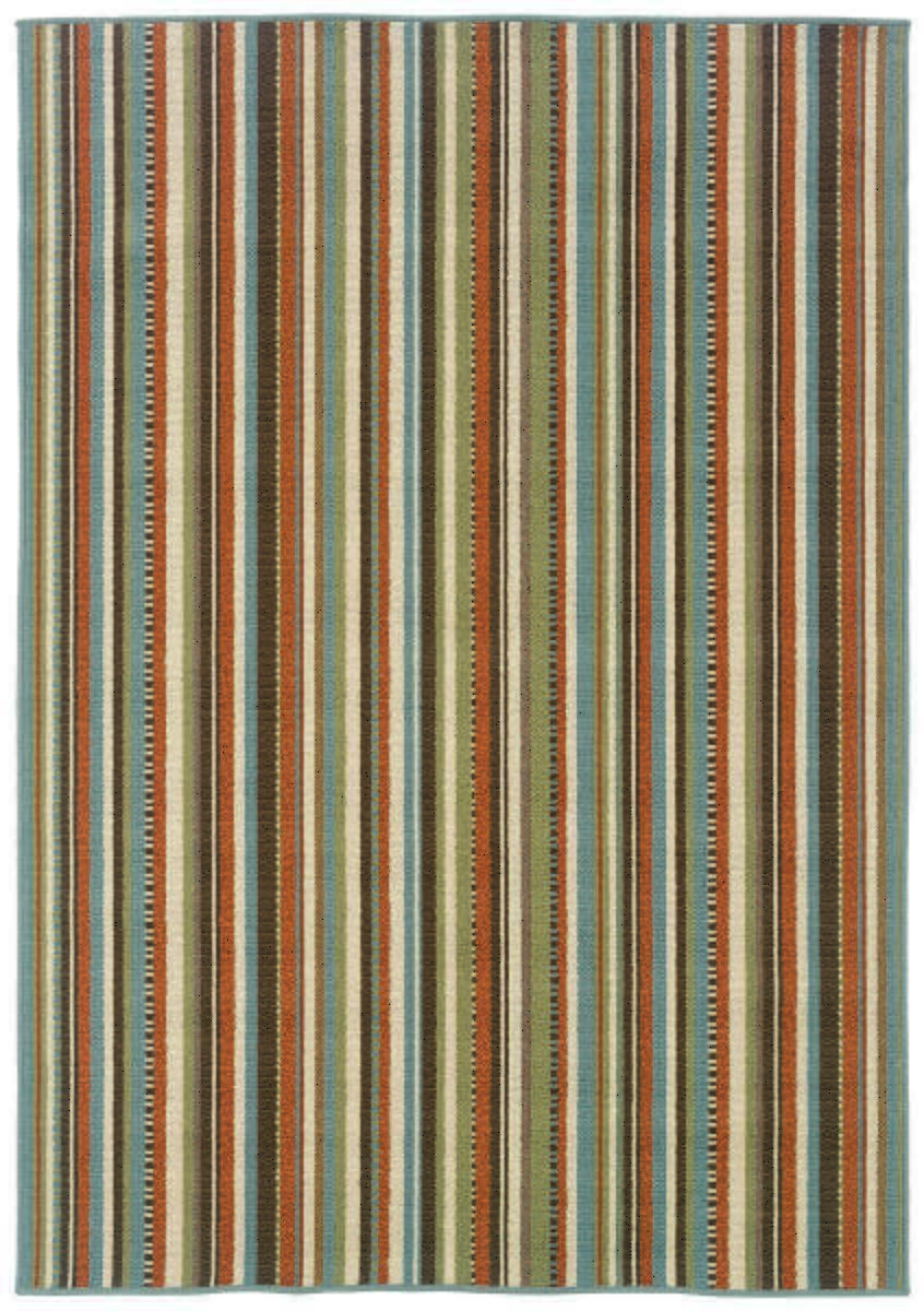 Oriental Weavers Sphinx Montego 6996C Green / Blue Striped Area Rug