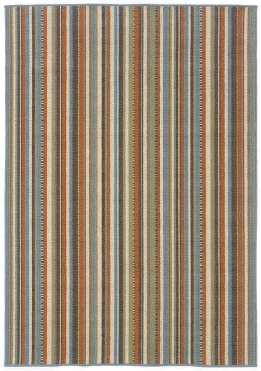 Oriental Weavers Sphinx Montego 6996C Green / Blue Striped Area Rug