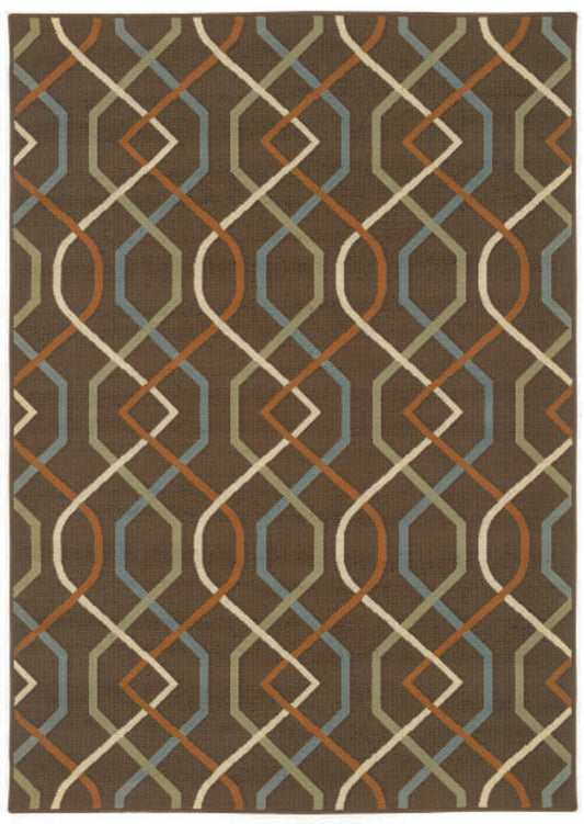 Oriental Weavers Sphinx Montego 896n6 Brown / Ivory Geometric Area Rug