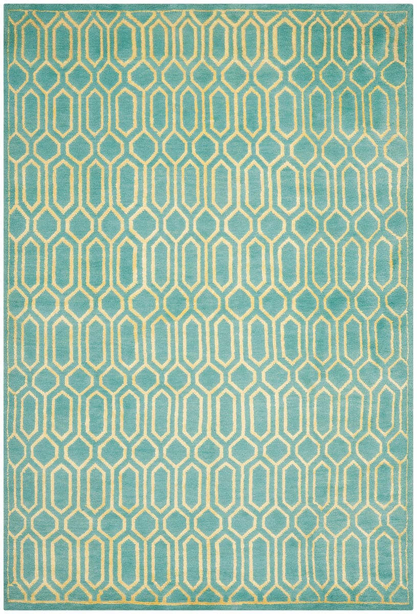 Safavieh Mosaic Mos150A Aqua / Light Gold Rugs.
