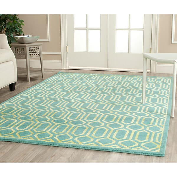 Safavieh Mosaic Mos150A Aqua / Light Gold Geometric Area Rug