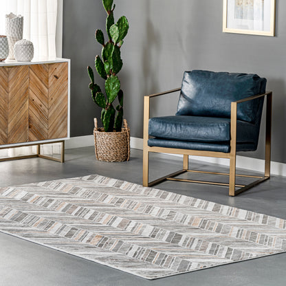 Nuloom Masha Chevron Nma1461A Beige Area Rug