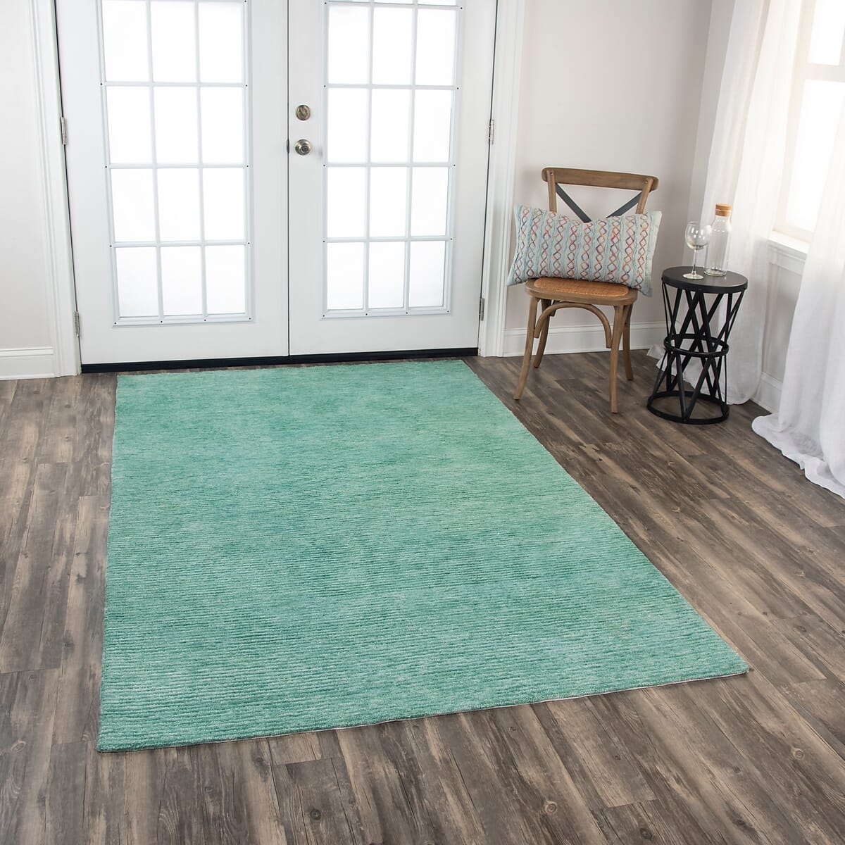 Rizzy Mason Park Mpk105 Aqua Solid Color Area Rug