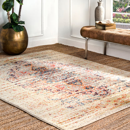 Nuloom Distressed Persian Sarita Ndi2250C Sand Area Rug